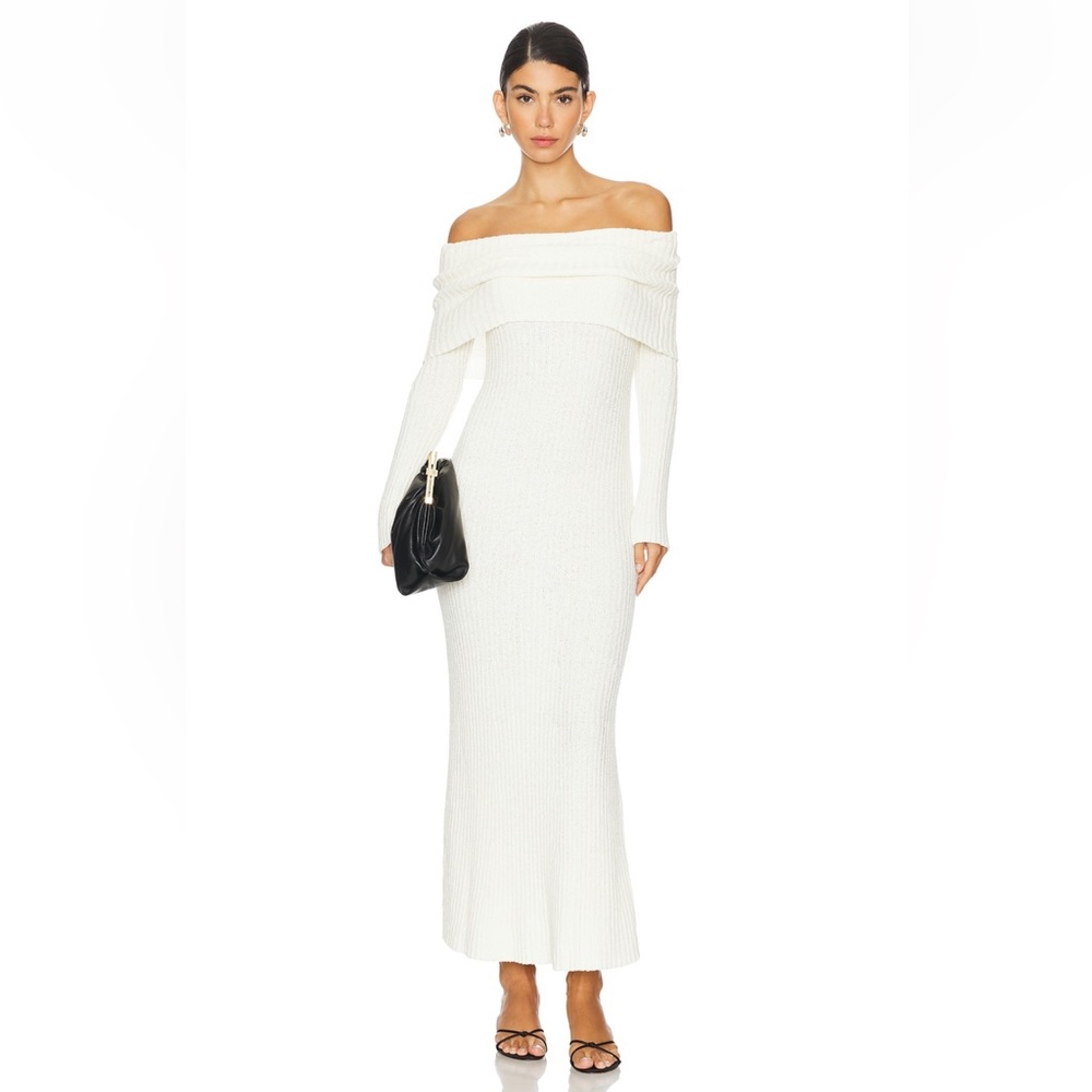 Lovers + Friends Sade Maxi Knit Sweater Dress in Ivory